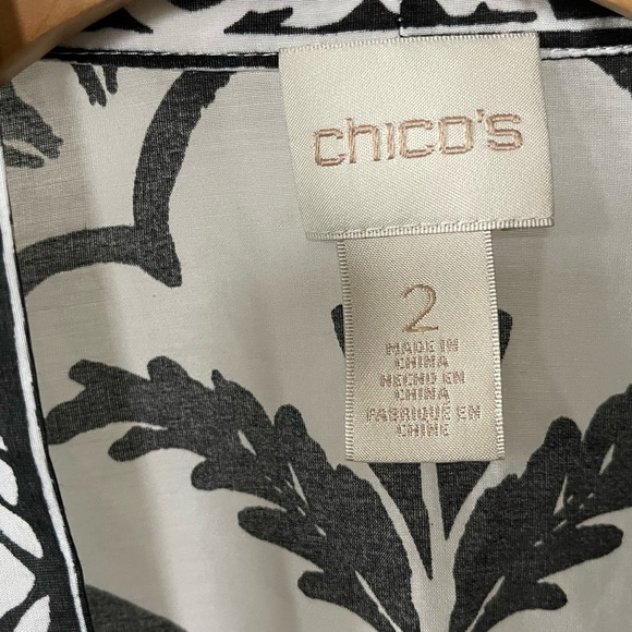 Chico’s Kimono in Black/White Pattern| Cotton-Silk Blend, Size 2/Large••• - Picture 6 of 10